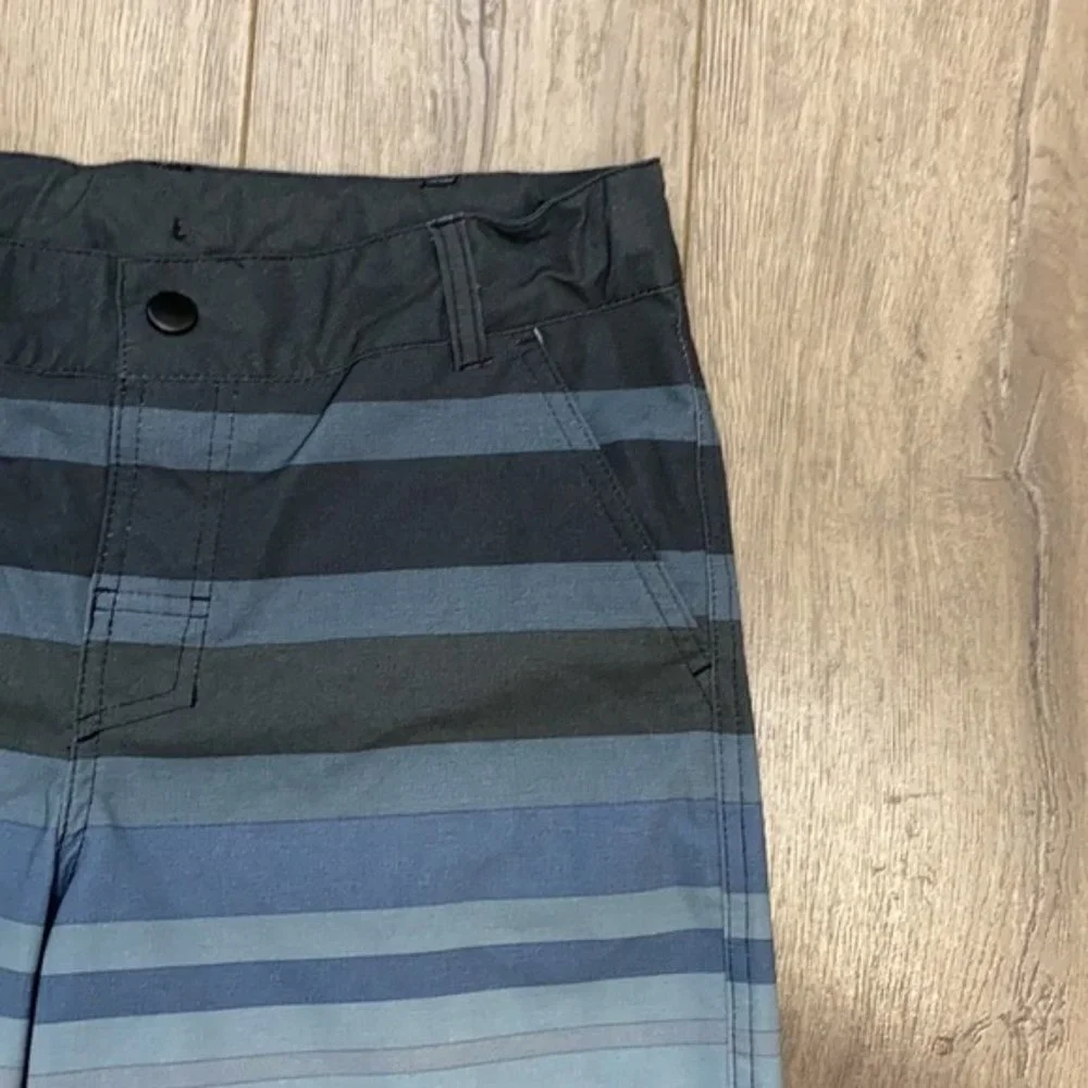 Art Class Boys Gray Ombre Striped Board Shorts